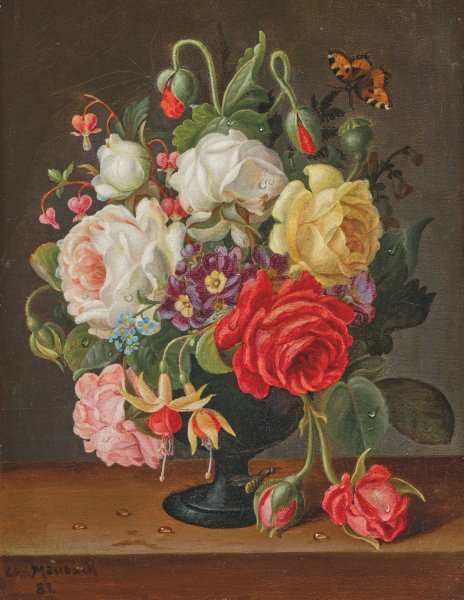 Main Product Photo of Floral still life  Painting by Christian Juel Mollback