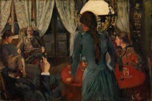Aften pa 'Lokken' by Christian Krohg Oil Painting