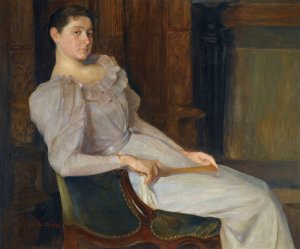 Girl In White by Christian Krohg Oil Painting