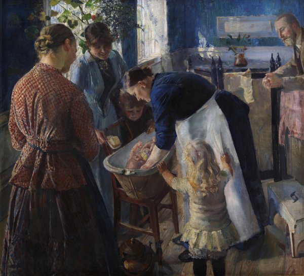 Main Product Photo of In the Tub  Painting by Christian Krohg