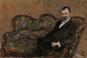 Portrait of Sigurd Bodtker by Christian Krohg Oil Painting