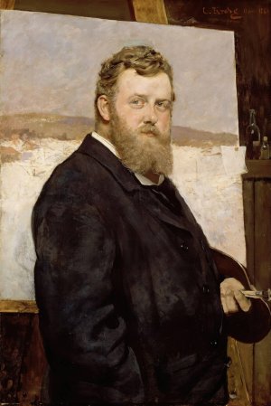Portrait of the Painter Frits Thaulow by Christian Krohg Oil Painting