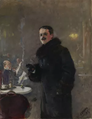 Portrait of the Painter Gerhard Munthe by Christian Krohg Oil Painting