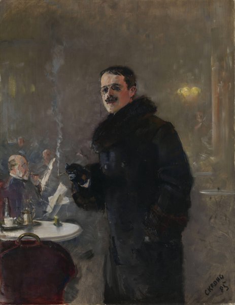 Portrait of the Painter Gerhard Munthe  by Christian Krohg - Hand-Painted Oil Painting Reproduction