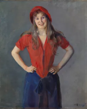 Portrait of the Painter Oda Krohg, b. Lasson Oil painting by Christian Krohg