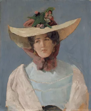 Portrett av skuespillerinnen Agnes Mowinckel by Christian Krohg Oil Painting