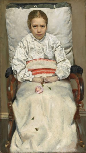 Sick Girl by Christian Krohg Oil Painting
