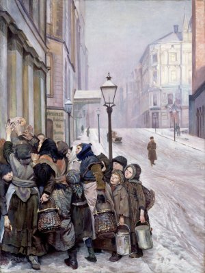 Struggle for Survival by Christian Krohg Oil Painting