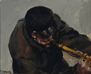 The Musician by Christian Krohg Oil Painting
