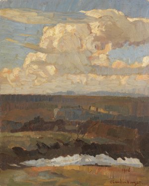 Landschaft by Christian Landenberger Oil Painting