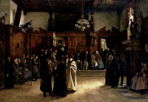 In The Courtroom by Christian Ludwig Bokelmann Oil Painting