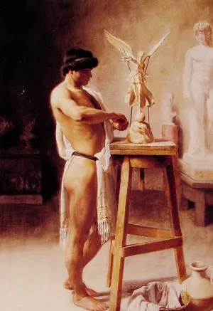 In the Sculptors' Studio by Christian Meyer Ross - Oil Painting Reproduction