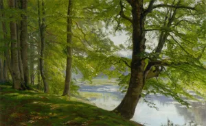 Landscape with Trees by Christian Zacho - Oil Painting Reproduction