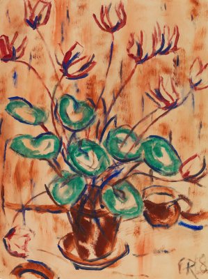 Alpenveilchen by Christian Rohlfs Oil Painting
