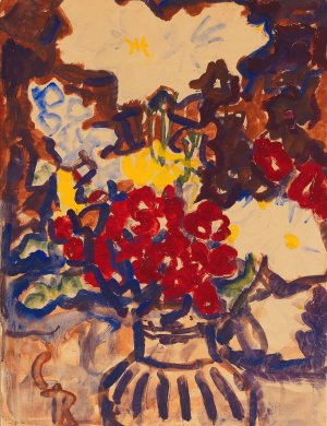 Bunter Sommerblumenstraus by Christian Rohlfs Oil Painting