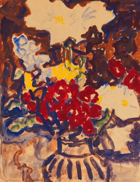 Bunter Sommerblumenstraus  by Christian Rohlfs - Hand-Painted Oil Painting Reproduction