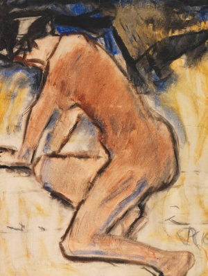 Kniender Akt by Christian Rohlfs Oil Painting