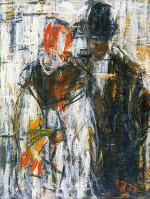 Man and Girl by Christian Rohlfs - Oil Painting Reproduction