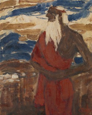 Moses Seeing the Promised Land by Christian Rohlfs Oil Painting