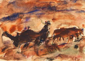 Ochsenfuhrwerk by Christian Rohlfs Oil Painting