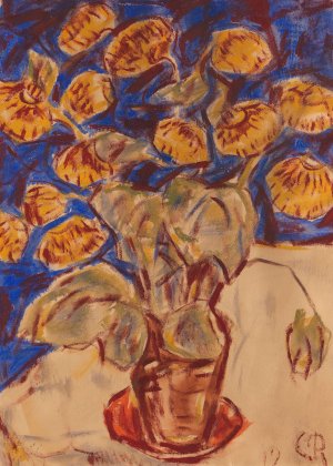 Pantoffelblume by Christian Rohlfs Oil Painting
