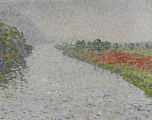Riverside landscape by Christian Rohlfs Oil Painting