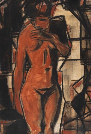 Stehender weiblicher Akt by Christian Rohlfs Oil Painting