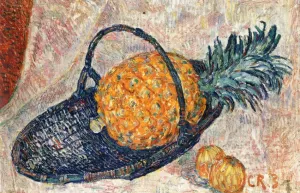 Still Life with Pineapple by Christian Rohlfs Oil Painting