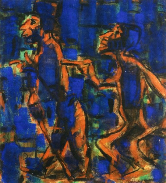 Main Product Photo of Two Gypsies Painting by Christian Rohlfs