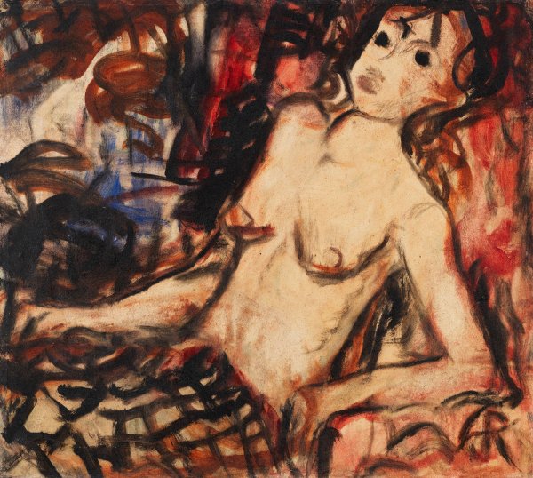 Weiblicher Akt  by Christian Rohlfs - Hand-Painted Oil Painting Reproduction