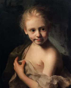 Portrait of a Small Girl Oil painting by Christian Seybold