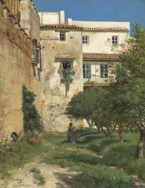 From Sevilla in Spain by Christian Skredsvig Oil Painting