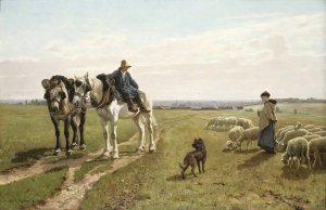 October Morning at Grez by Christian Skredsvig Oil Painting