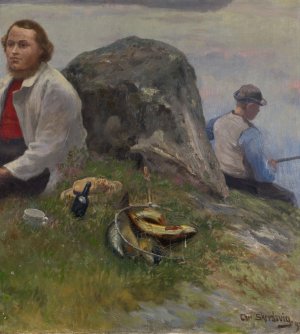 Untitled by Christian Skredsvig Oil Painting