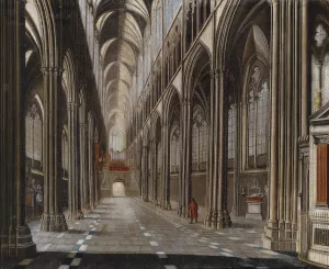 Gotisches Kircheninterieur Oil painting by Christian Stocklin