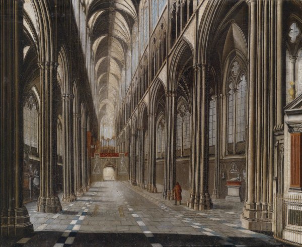 Gotisches Kircheninterieur by Christian Stocklin - Hand-Painted Oil Painting Reproduction