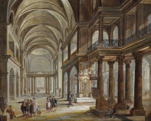 Kircheninterieur by Christian Stocklin Oil Painting