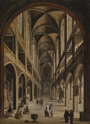 Kircheninterieur by Christian Stocklin Oil Painting