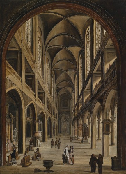 Kircheninterieur by Christian Stocklin - Hand-Painted Oil Painting Reproduction