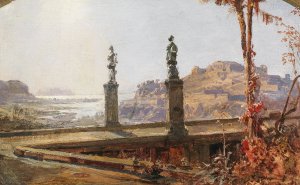 Ideallandschaft mit Tempelanlage by Christian Wilberg Oil Painting