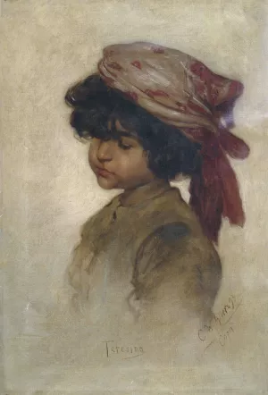 Portrait of the girl Teresina Oil painting by Christian Wilhelm Allers
