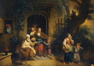 Abraham Expelling Hagar by Christian Wilhelm Ernst Dietrich Oil Painting