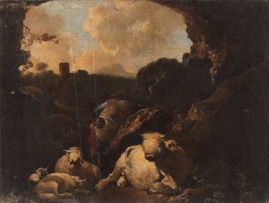 Dutch Story by Christian Wilhelm Ernst Dietrich Oil Painting