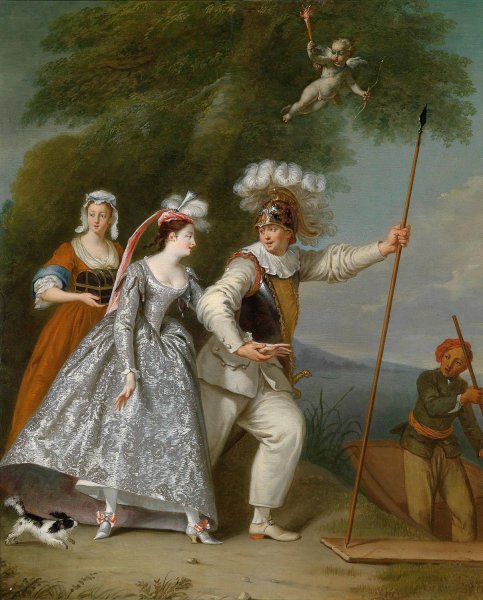 Ein eleganter Herr als Pierrot by Christian Wilhelm Ernst Dietrich - Hand-Painted Oil Painting Reproduction