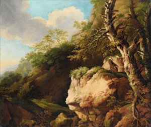 Landscape with a Franciscan monk by Christian Wilhelm Ernst Dietrich Oil Painting