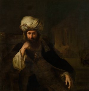 Portrait of a Man in Eastern Attire by Christian Wilhelm Ernst Dietrich Oil Painting
