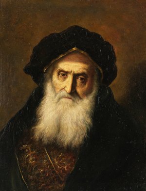Portrait of an old Jew by Christian Wilhelm Ernst Dietrich Oil Painting