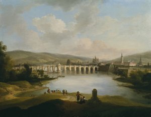 View of a Town by Christian Wilhelm Ernst Dietrich Oil Painting