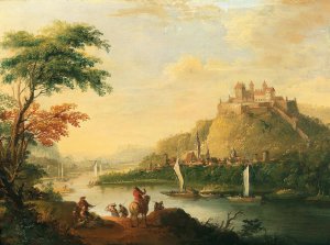 View of Dresden Oil painting by Christian Wilhelm Ernst Dietrich