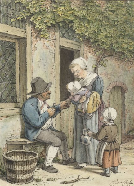Boerenpraatje  by Christina Chalon - Hand-Painted Oil Painting Reproduction